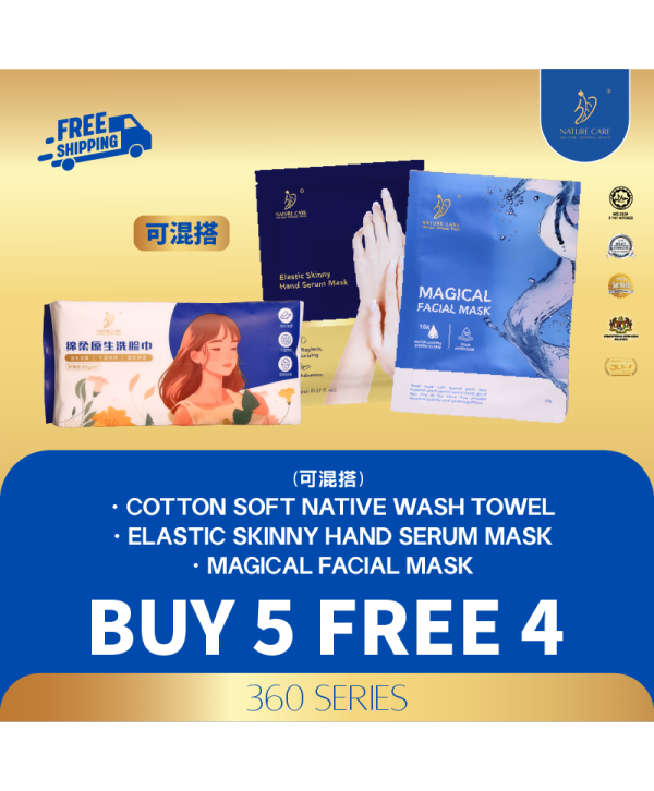 BUNDLE PROMO RM125 (MAGICAL MASK OR HAND MASK OR NEW TOWEL BUY 5 FREE 4)