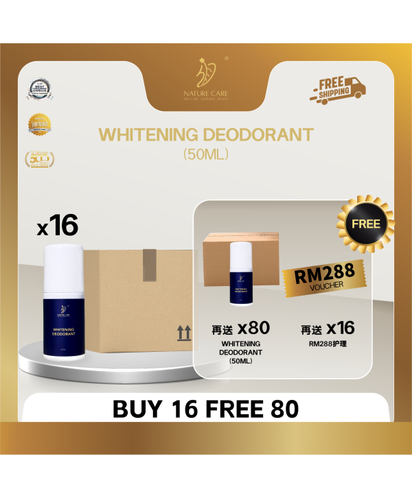 WHITENING DEODORANT BUY 16 FREE 80 + FOC HAIR REMOVAL VOUCHER x16
