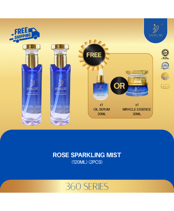 HARI RAYA PROMO (ROSE MIST 120ML 2PCS FREE OIL SERUM 30ML 1PC OR ESSENCE 30ML 1PC)