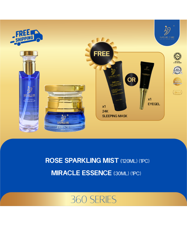 PARENT PROMO RM288 (ROSE MIST 120ML 1PC, ESSENCE 30ML 1PC) + (FOC 24K MASK OR EYEGEL 1PC)