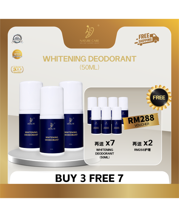 WHITENING DEODORANT BUY 3 FREE 7 + FOC HAIR REMOVAL VOUCHER x2